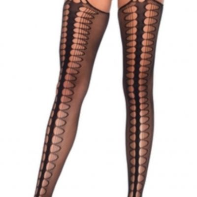 Sexy Leg Avenue Nylon Stockings with Garter Belt Black OS 1062